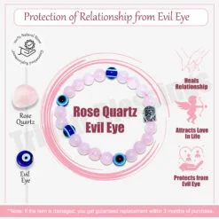 Rose Quartz with Evil Eye