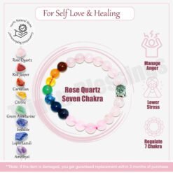 Rose Quartz with Seven Chakras
