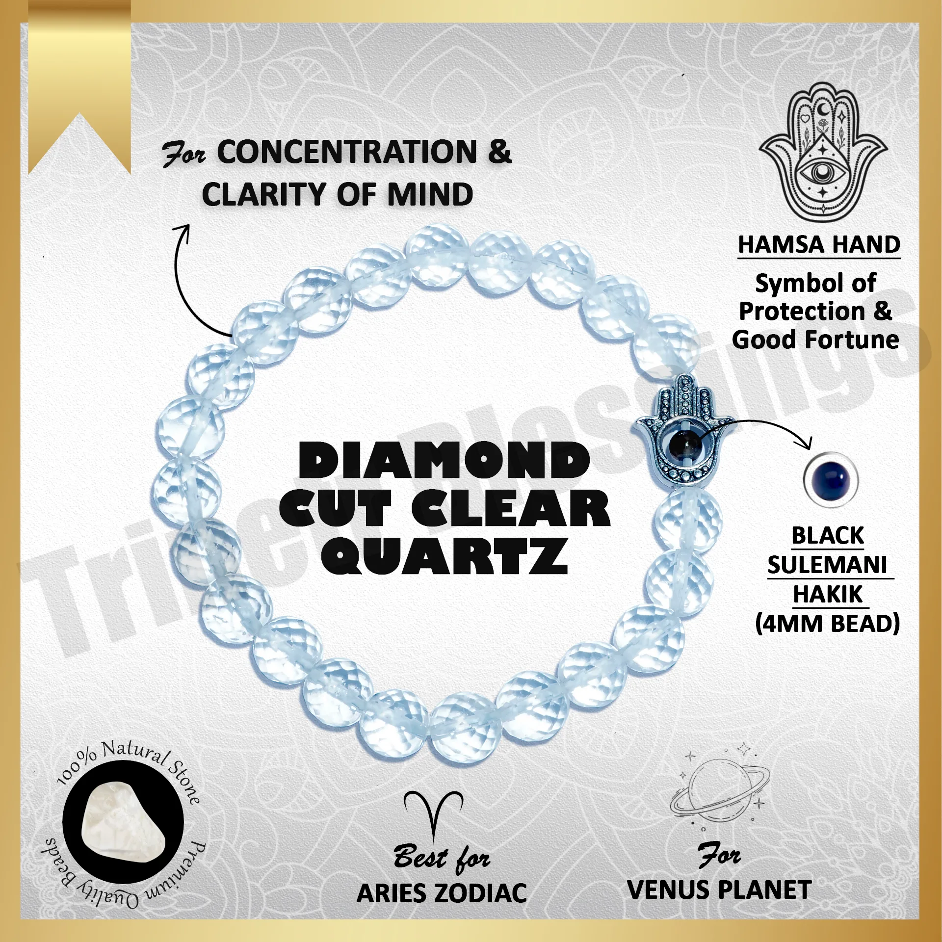 Diamond Cut Clear Quartz